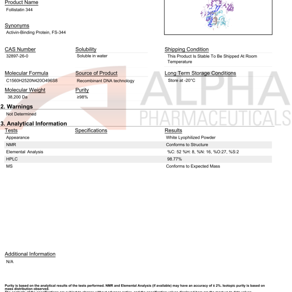 Follistatin 344 – COA