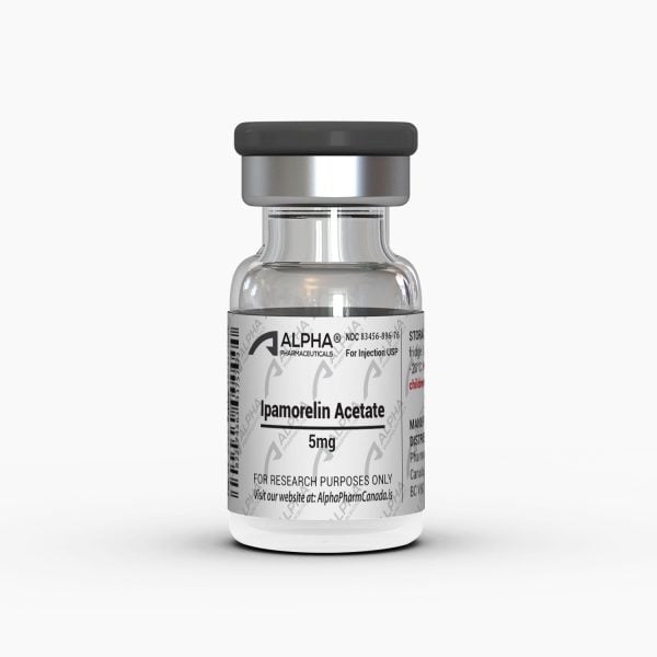 Ipamorelin peptide vial used to boost growth hormone levels and improve recovery