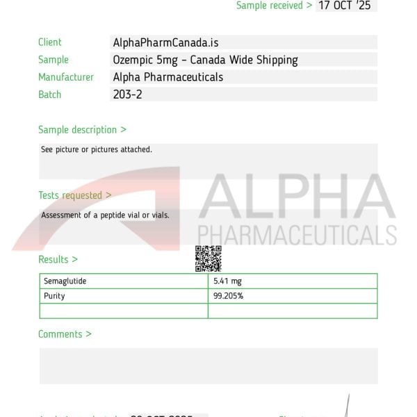 Ozempic 5mg - COA