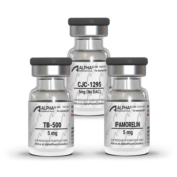 Alpha Growth & Recovery Stack peptides TB-500 CJC-1295 Ipamorelin by Alpha Pharm Canada
