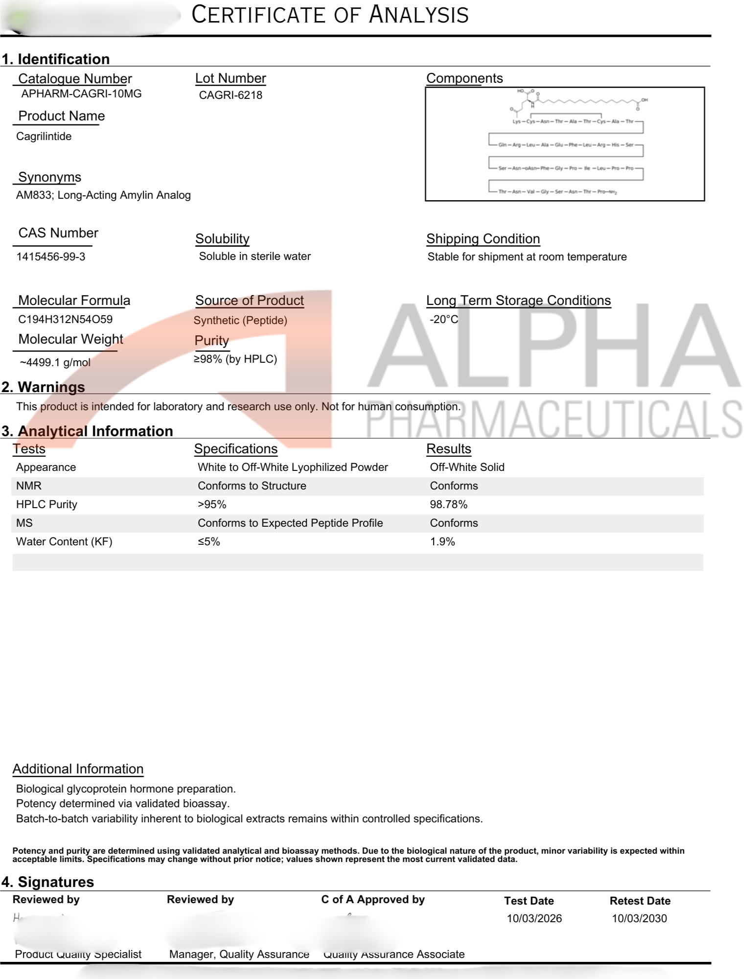 Cagrilintide - 10 mg
