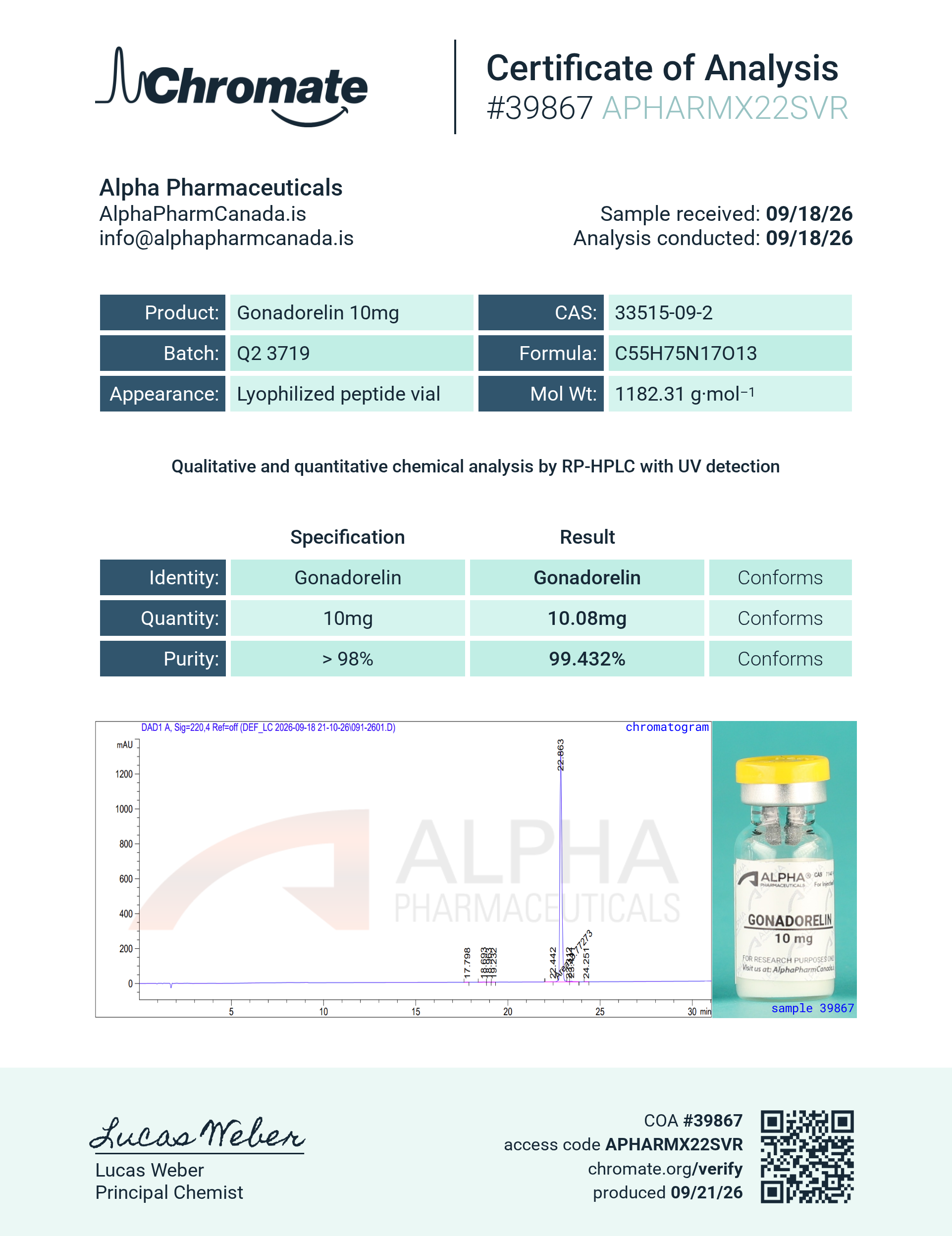 Gonadorelin - 10 mg