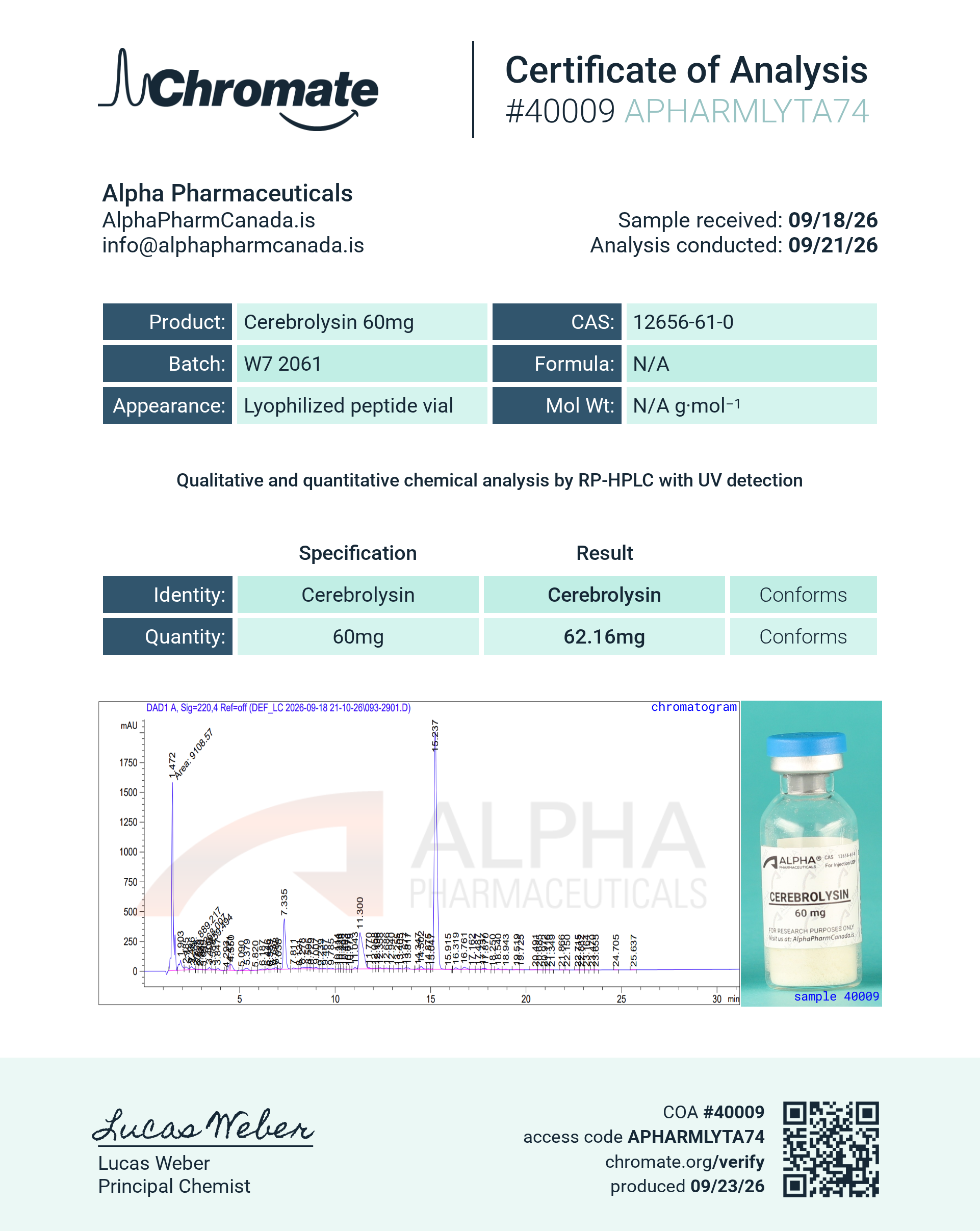Cerebrolysin - 60 mg